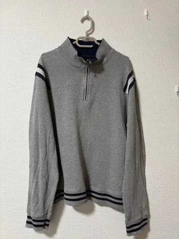 구제 Champion 그레이 하프 지퍼 트레이닝복 L