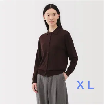 무인양품 워셔블 울 하이 게이지 폴로 가디건 XL 사이즈
