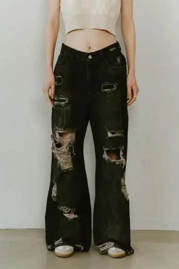 [ Knuth Marf ] damage denim pants