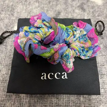 acca 꽃무늬 트로피컬 스크런치 퍼플 핑크 그린