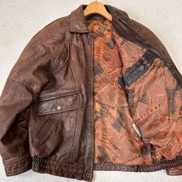 주름 패턴 안감 올 패턴 A-2 플라이트 자켓 빅 사이즈 가죽 자켓 L