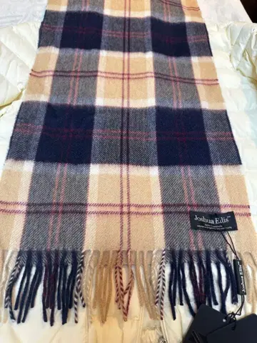 Joshua Ellis 체크 무늬 캐시미어 머플러