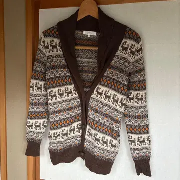 노르딕 무늬 니트 가디건