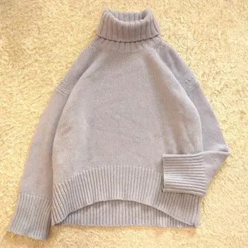 갤러리 비 파인 울 터틀넥 풀오버 블루 S