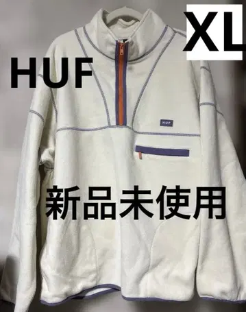 인기 HUF 플리스 새상품 XL 갸루 화이트 보라색 오렌지