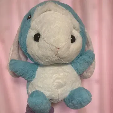 토끼형 봉제 인형 스카이블루와 화이트 약 40cm