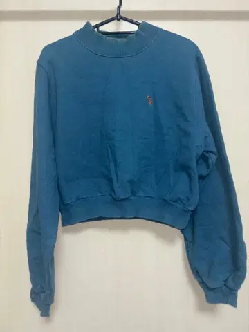 파랑 크롭 기장 긴팔 트레이닝복