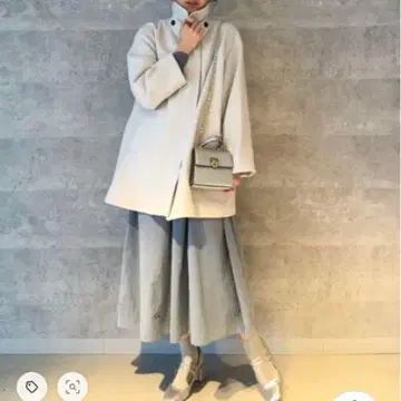 N 내추럴 뷰티 베이직 비버 멜톤 스텐 칼라 미디 코트