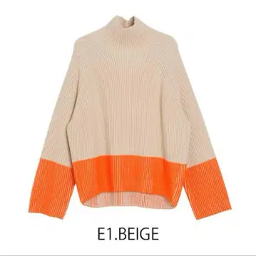 MICALLE 미카레미카레 바이컬러 리브 니트