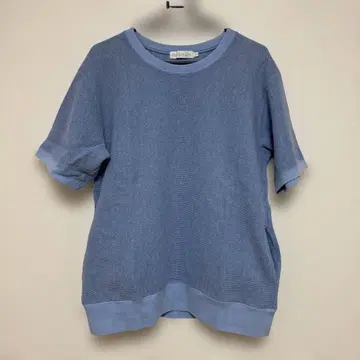 RICEMAN 라이트 블루 숏 슬리브 코튼 니트 T셔츠