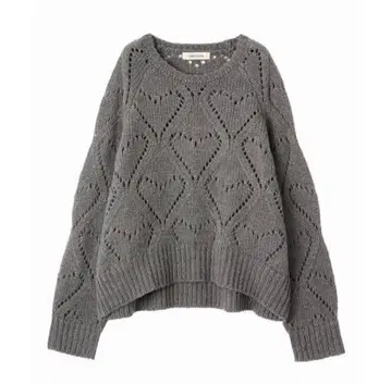 cocodeal 하트 무늬 편직 니트 그레이