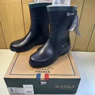AIGLE 에이글 BISON JP 레인부츠 마린 35 박스 포함 프랑스제