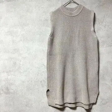 에이치앤엠 니트 베스트 크루넥 슬릿 SS 캐주얼 무지