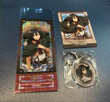 진격의 거인 미카사 카라철 가라오케의 철인 티켓풍 카드 아크릴 키링