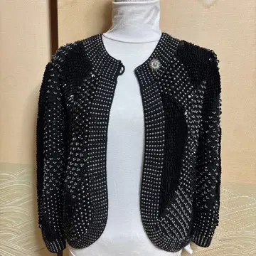 LEBELAGE 비즈와 스팽글 빈티지 가디건