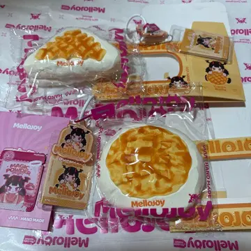 mellojoy 스퀴즈 크림 와플 2개 세트 원형, 삼각형