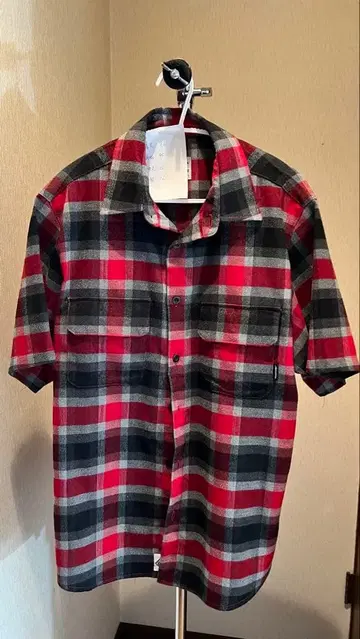 KNOWLEDGE 반팔 셔츠 No.852 레드 체크