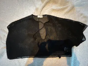 휴먼 우먼 블랙 레이스 니트 가디건 M