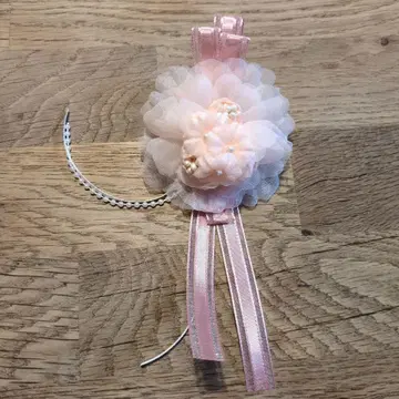 온워드 꽃 모티브 코사지 핑크 M