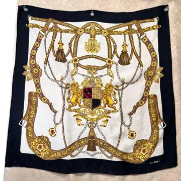 felix buhler 스카프 엠블럼 패턴 블랙 화이트 금