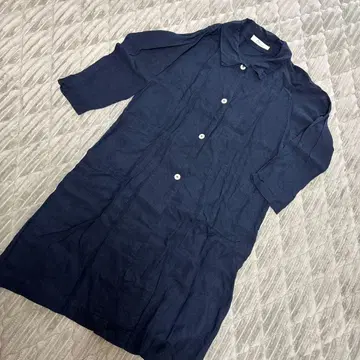 Osoto 네이비 린넨 스프링 코트