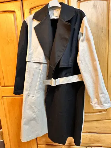 ZARA 컬러 블록 롱 트렌치코트 사이즈 S