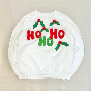 맨투맨 트레이닝복 화이트 크리스마스 빈티지 Hanes USA