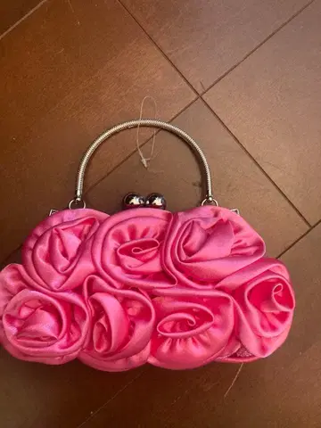 핑크 로즈 모티브 파티 백