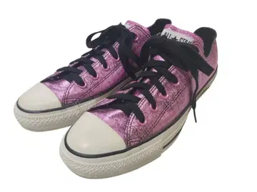 새상품급 컨버스 핑크 라메 스니커즈 25.5cm CONVERSE