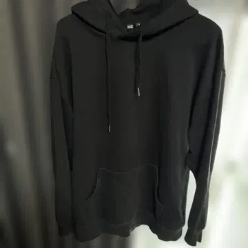 HARE 블랙 후드 부착 후드티 S