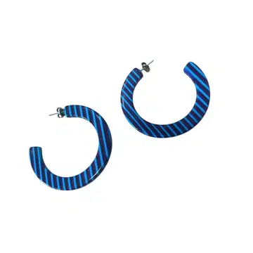 Francine Bramli Paris 스트라이프 후프 귀걸이