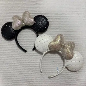 디즈니 퀼팅 머리띠 블랙 화이트