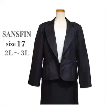 ( SANS FIN ) 블랙 직조 느낌 자켓 블랙 포멀 17 LL~3L