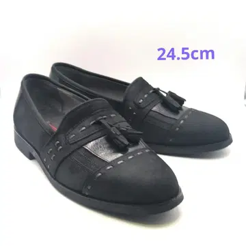 GIULIANO CLUB 가죽 스웨이드 태슬 로퍼 24.5