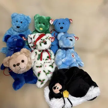 Ty 비니 베이비 곰 봉제 인형, 크리스마스 버전 있음