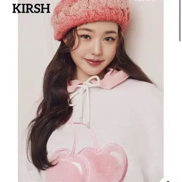 키르시 빅 체리 맨투맨 원영 착용 퍼 KIRSH