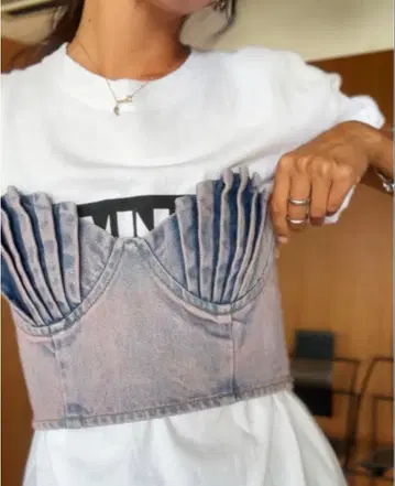 SeaRoomlynn 컬러 워시 쉘 뷔스티에 블루 핑크