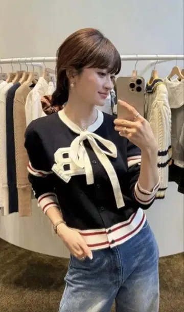 bibiy B. CLUB TIE CARDIGAN 새상품 즉시 발송