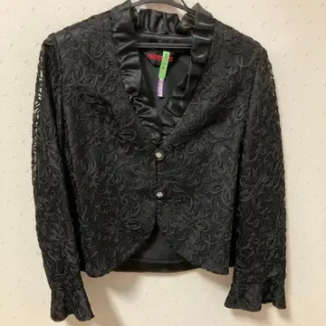 블랙 자수 테일러드 자켓