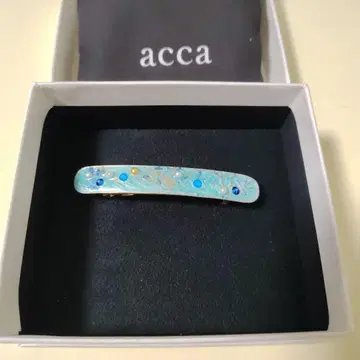 acca 장식 부착 머리핀 블루 계열 약 10cm