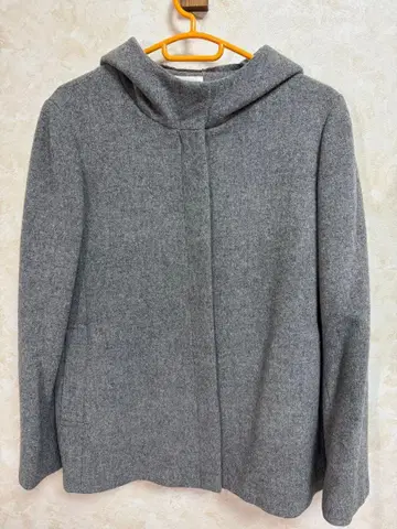 KUMIKYOKU 후드 부착 그레이 울 코트 13호