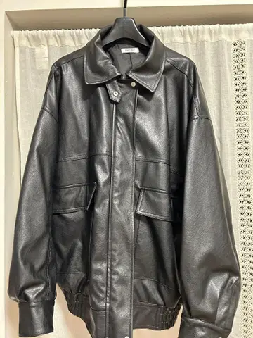 INGNI 오버 사이즈 블랙 가죽 자켓