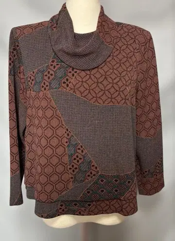 시선당 폴리에스테르 크레이프 원단 블라우스 브라운 계열 뒷 지퍼