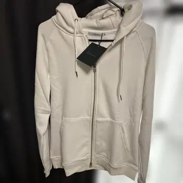 화이트 집업 후드티 M