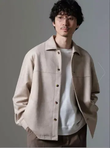 [새상품] 나노 유니버스 페이크 스웨이드 셔츠 블루종 L 사이즈