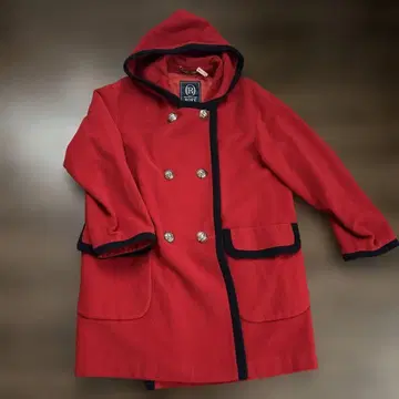 ROPE 후드 부착 레드 더플 코트 M