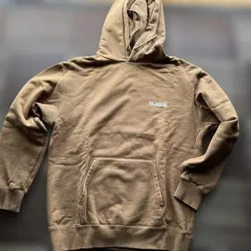XLARGE 브라운 후드티 후드 부착