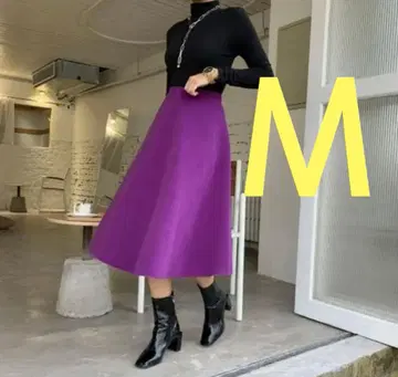 완판 벌스데이 바쉬 M 사이즈 A라인 스커트 퍼플