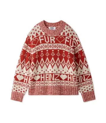 새상품 FURFUR 긴팔 니트 [ HEINZ 콜라보 ] 레드 F