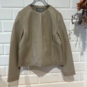 a day in the life 양가죽 레더 노카라 자켓 36